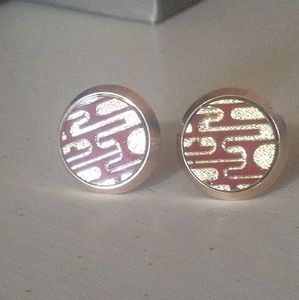 Red and gold cufflinks